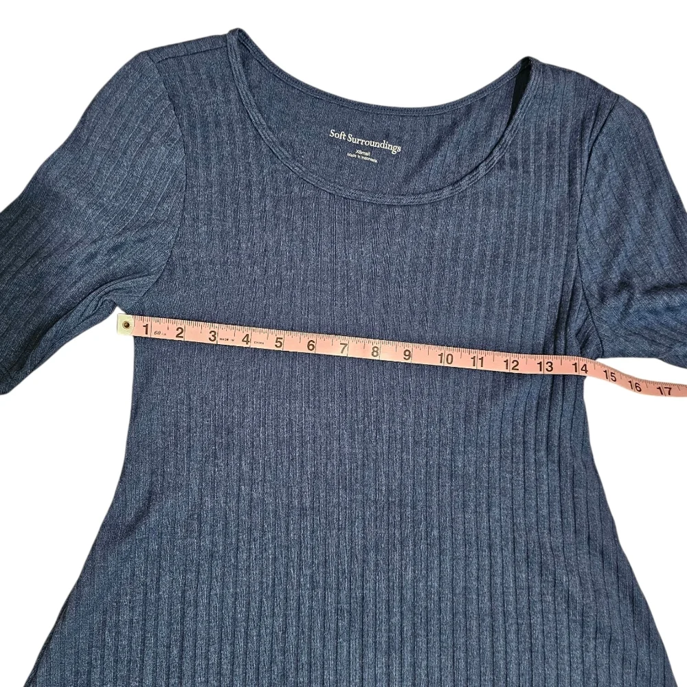 Soft Surroundings Womens XS Ribbed Knit Maxi Dress Elevated Minimalist Essential - Picture 4 of 6